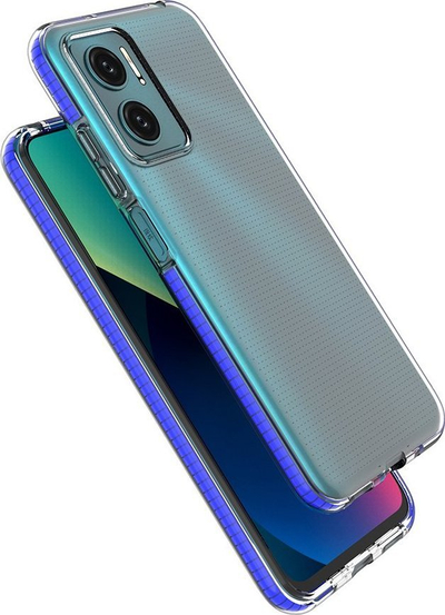 Kartë mbrojtëse Spring për Poco M4 5G Redmi 10 5G, TPU transparent, ultra e hollë, rozë kaltër
