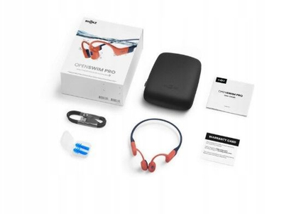 Спортски слушалки Shokz OpenSwim Pro, 32GB MP3, IP68, портокалово-црвени