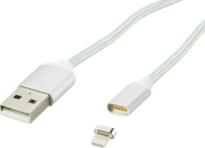 Kabllo magnetike USB A Lightning Blow, 1m, për iPhone, iPad edhe iPod, ngjyrë argjendtë