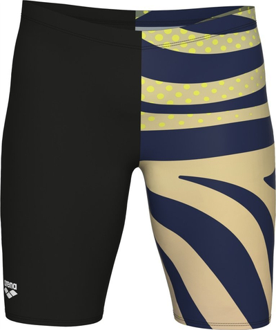 Rrobë banje jammer për burra Arena Multi Stripes, MaxLife Eco, UV 50+, e zezë me shumë ngjyra