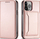 Këllëf magnetik me karta Hurtel Magnet Card Case për iPhone 13 Pro, me portofol, mbajtëse stand, rozë