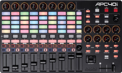 Kontroller MIDI Akai Professional APC40 MKII, USB, 5x8 butona RGB, për Mac dhe PC, ngjyrë e zezë