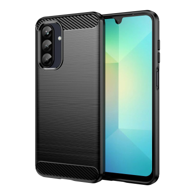 Mbrojtëse telefoni Carbon për Samsung Galaxy A26, pamje karboni, kundër rënieve, e zezë