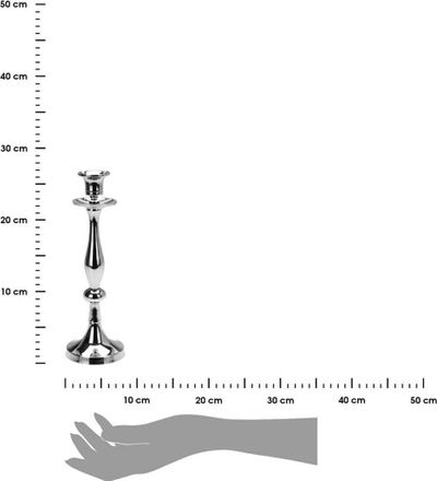 Mbajtëse qiriri Koopman Lumiere, 27cm, alumin, argjendi