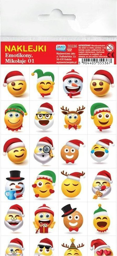 Ngjitësa Jako Publishing House Emojis Santas, set 24 copë, figura Babagjyshi