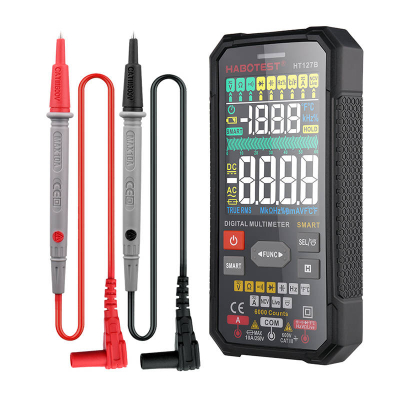 Multimetër digjital Habotest HT127B, NCV, termometër, portokalli