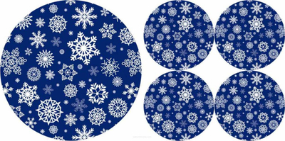 Set naperonash t’rumbullakta Bertoni Home Snow, 1+4, poliester, gri