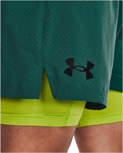 Кратки спортски панталони Under Armour Wvn 2in1 Vent Sts SN99, проветрлива мрежа, за мажи, зелени