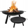 Vatër kopshti Large Garden Fire Pit, tas i rrumbullakët 60cm, çelik, e zezë mat