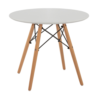 Tavolinë fëmijësh HomeMarkt Minimal Kid HM8451.01, dru fagu, Ø60x51 cm, e bardhë