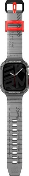 Ремен со куќиште Skinarma Saido 2in1 за Apple Watch 45 44 mm, унибоди, проѕирен чадест