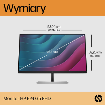 Monitor HP E-Series E24, 23.8", 1920 x 1080, Full HD, 75 Hz, i hirtë
