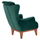 Fotelje bergere Bennington, kadife, 75x100x100 cm, jeshile Cypress