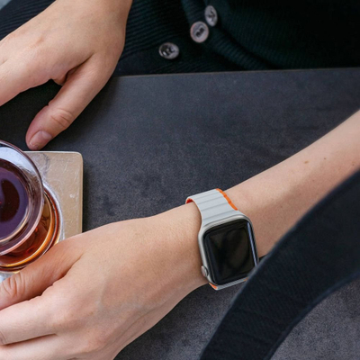 Rrip ore Apple Watch Dux Magnetic, silikon, 42‑49mm, gri me portokalli