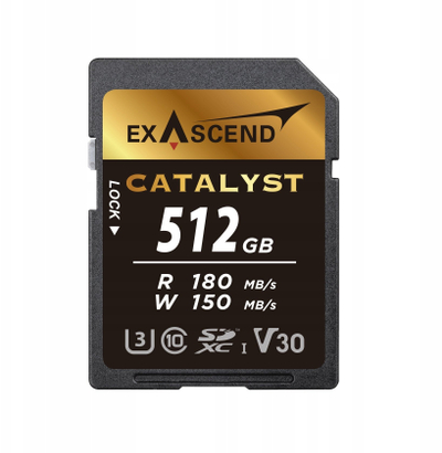 Kartë memorje Exascend Catalyst, 512GB SDXC UHS I, V30, e zezë