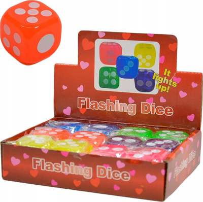 Set zare plastike Adar Cube Ball, 4 cm, me drita, shumëngjyrëshe