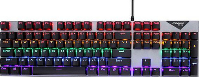 Tastierë Forev FV-Q302 Blue switch (29810), US, e zezë/e argjendtë
