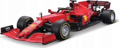 Model makine Bburago Ferrari SF21 #55, Formula 1, shkallë 1/18, i kuq