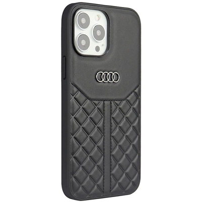 Mbulesë telefoni Audi Genuine Leather për iPhone 13 Pro Max 6.7", hardcase, e zezë