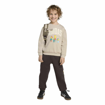 Trening për kalamaj Adidas LK The Simpsons, komplet dy pjesësh, pambuk, bezhë