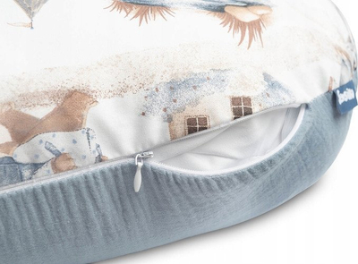 Jastëk për gjidhënie Ceba Baby Muslin Dragons Jeans, pambuk, mbushje silikon, blu