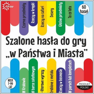 Игра со карти Abino Луди Лозинки, проширување за Држави и Градови, 2 4 играчи, разнобојно