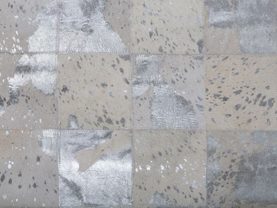 Tapet YAZIR Cowhide Area Rug, 160 x 230 cm, lëkurë e vërtetë, bezhë me argjend