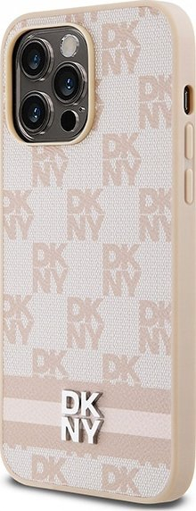 Mbulesë telefoni DKNY PU Leather Checkered, për iPhone 14 Pro Max, rozë