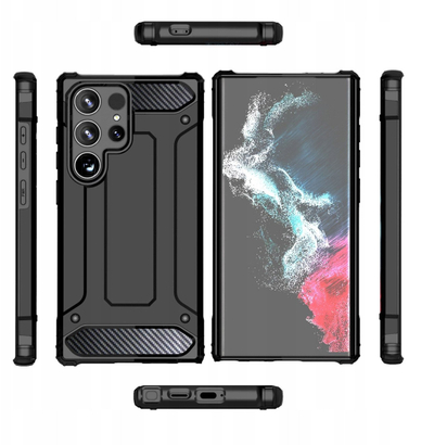 Kapak telefoni Hurtel Hybrid Armor për Samsung Galaxy S25 Edge, për mbrojtje, i zi