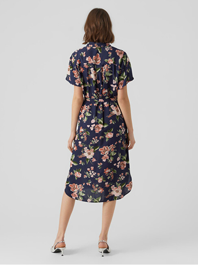 Fustan VERO MODA VMBUMPY, prerje e rregullt, i kaltër