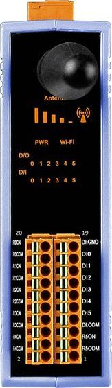 Modul WiFi I/O Moxa WF-2060, 6 hyrje dixhitale, 6 dalje rele