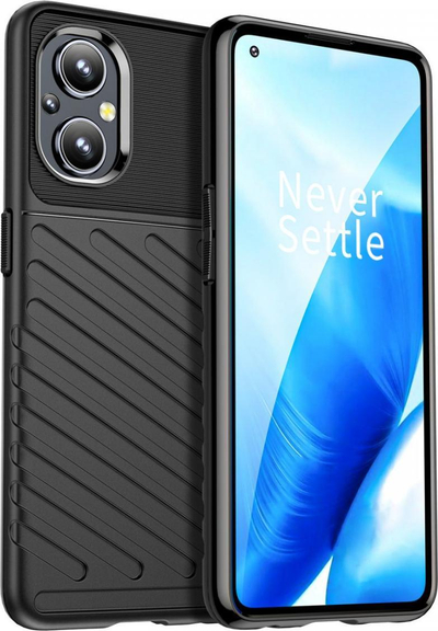 Kapak telefoni Hurtel Thunder Case për OnePlus Nord N200 5G, i butë, tip armor, i zi