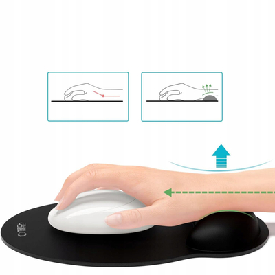 Mousepad Goobay Tech-Protect A200, me mbështetëse xheli, 25 x 22.5 cm, i zi