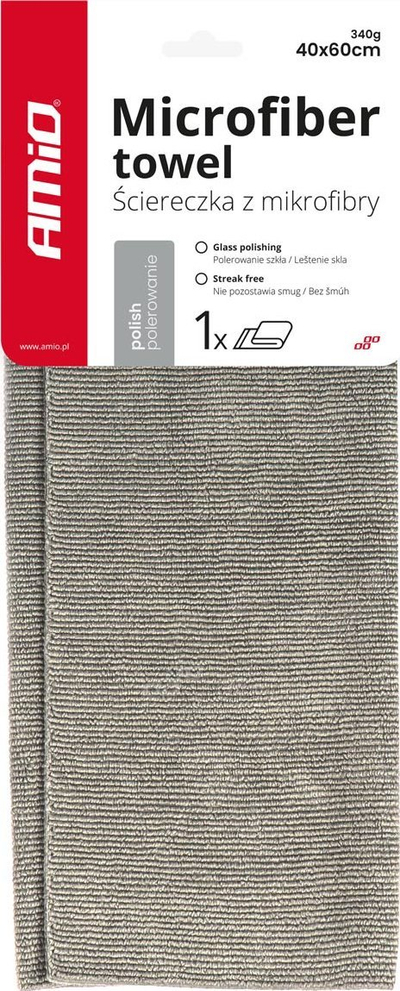 Peshqir mikrofiber AMiO 03743, 40x60 cm, gri
