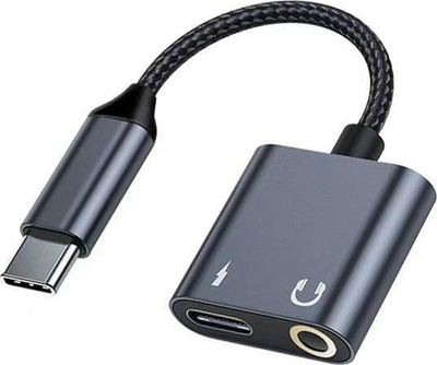 Адаптер USB-C во USB-C и приклучок 3.5mm Beline Splitting, 60W, црн