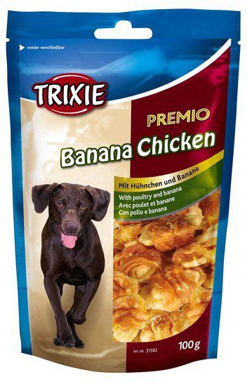 Shujtë për qen Trixie SNACKI Premio, mish pule dhe banane, 100g
