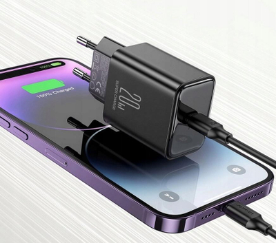 Karikues muri Joyroom PD 20W, USB‑C, kabllo USB‑C 1m, i zi