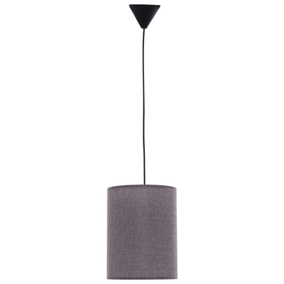 Llambë e varur tavani tavani, abazhur stof cilindrik Ø19×70 cm HM7623.03, gri