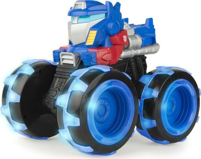 Lodër kamionçinë Transformers Monster Treads Optimus Prime, rrota me drita, 23cm, blu e kuqe