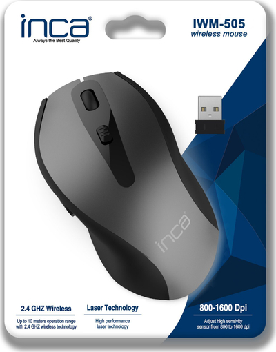 Mouse Inca IWM-505, wireless, 1600 DPI, i zi