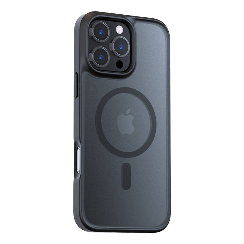 Mbrojtëse telefoni Torras Guardian MagSafe për iPhone 16 Pro Max, gjysmë transparente, rezistente ndaj rënieve, e zezë