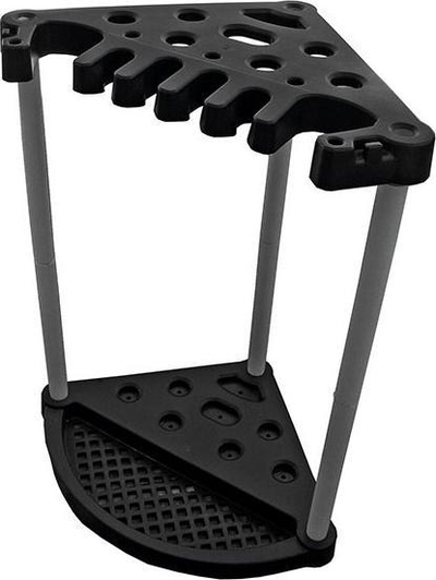Mbajtës këndor për vegla kopshti Keter Corner Garden Tool Storage Rack, plastikë, i zi