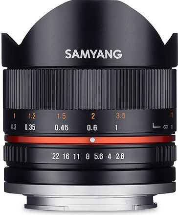 Objektiv Samyang 8mm F2.8 Fisheye II për Sony E, i zi