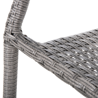 Karrige kopshti Morner HM6074.02, metal PVC wicker, 55x58x87 cm, gri
