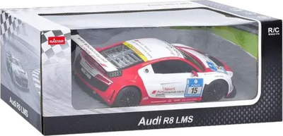 Makina me telekomandë Rastar Audi R8 LMS, shkalla 1:24, e bardhë