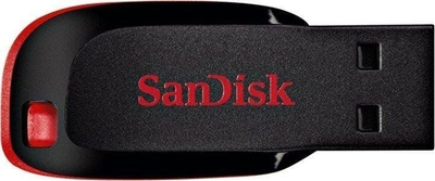 USB SanDisk Cruzer Blade, 64GB, USB 2.0, e zezë