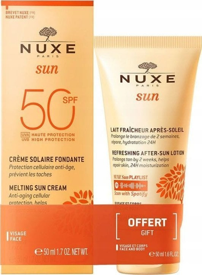 Подарок сет NUXE Sun Melting Cream SPF50 50ml и After Sun Lotion 50ml
