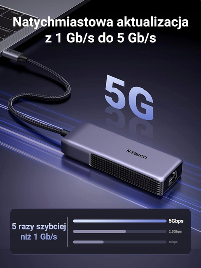 Adapter rrjeti UGREEN USB C, 5GbE, gri