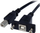 Kabllo StarTech USB-B male to USB-B female, 0.3m, e zezë