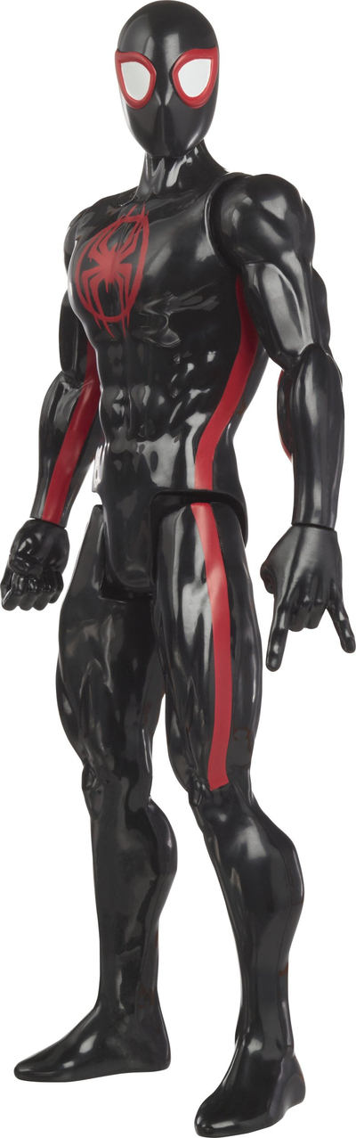 Figurë Marvel Spider-Man Titan Hero Series Miles Morales, 30 cm, për kalamaj 4+, e zezë me të kuqe